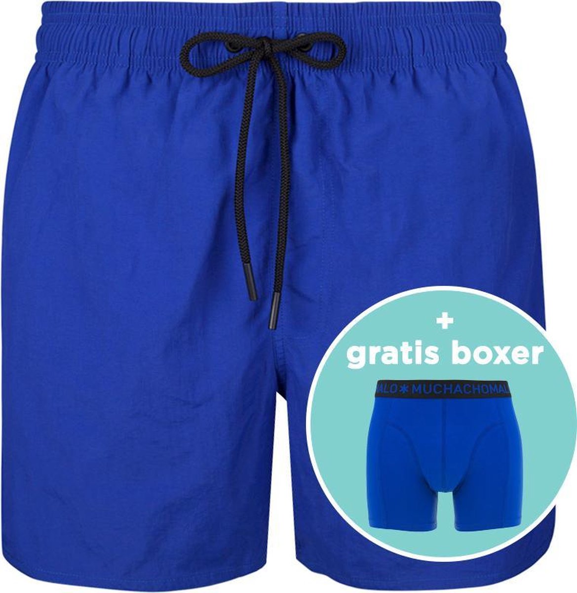 Muchachomalo rits zwemshort basic blauw II - 3XL