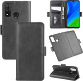 Voor Huawei P smart 2020 dual-side magnetische gesp horizontale flip lederen tas met houder & kaartsleuven & portemonnee (zwart)