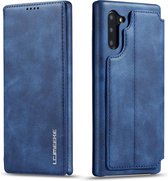 Voor Galaxy Note 10 Hon Ancient Series lederen tas met kaartsleuven en houder en portemonnee (blauw)