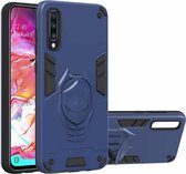 Voor Samsung Galaxy A70 2 in 1 Armor Knight Series PC + TPU beschermhoes met onzichtbare houder (koningsblauw)