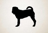 Silhouette hond - Shar Pei - S - 45x54cm - Zwart - wanddecoratie