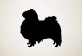 Silhouette hond - Japanese Chin - Japanse kin - XS - 25x27cm - Zwart - wanddecoratie
