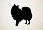 Silhouette hond - Indian Spitz - Indiase spits - XS - 25x25cm - Zwart - wanddecoratie