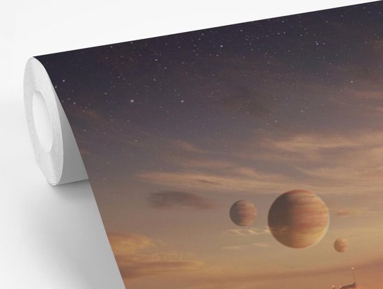 Papier peint photo peint vinyle - Un astronaute sur Mars largeur 420 cm x hauteur 280 cm - Tirage photo sur papier peint (disponible en 7 tailles)