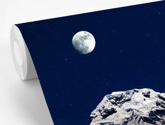 Papier peint photo peint photo vinyle - La pleine lune au-dessus du paysage largeur 330 cm x hauteur 220 cm - Tirage photo sur papier peint (disponible en 7 tailles)