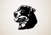 Wanddecoratie - Hond - Rottweiler 15 - M - 63x60cm - Zwart - muurdecoratie - Line Art