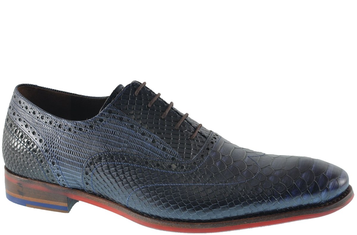 Floris Van Bommel Heren Nette Schoenen 19104 - Blauw