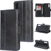 Voor Galaxy A7 (2018) Retro textuur Contrastkleur Splicing Horizontaal Flip TPU + PU lederen tas met kaartsleuven & houder & portemonnee (zwart)