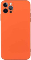 Rechte rand effen kleur TPU schokbestendig hoesje voor iPhone 12 Pro Max (oranje)