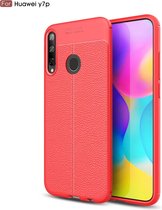 Voor Huawei Y7p Litchi Texture TPU schokbestendig hoesje (rood)