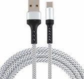 2A USB naar micro-USB tweekleurige gevlochten datakabel, kabellengte: 1m (grijs)