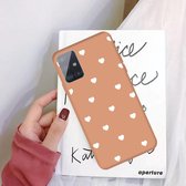 Voor Galaxy A51 Multi Love Heart Pattern Frosted TPU-beschermhoes (Coral Orange)