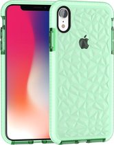 Diamond Texture TPU Case voor iPhone XR (groen)