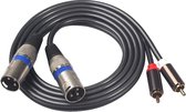 366155-15 2 RCA Male naar 2 XLR 3-pins mannelijke audiokabel, lengte: 1,5 m