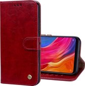 Business Style Oil Wax Texture Horizontal Flip Leather Case voor Geschikt voor Xiaomi Mi 8, met houder & kaartsleuven & portemonnee (rood)