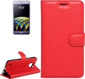 Voor LG X Cam Litchi Texture horizontale flip lederen tas met houder & kaartsleuven & portemonnee (rood)