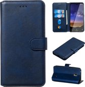 Voor Nokia 2.2 klassieke kalfsleer horizontale flip pu lederen tas, met houder en kaartsleuven en portemonnee (blauw)