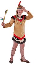 Magic By Freddy's - Indiaan Kostuum - Dappere Strijder Mohave Indiaan - Meisje - bruin - Maat 164 - Carnavalskleding - Verkleedkleding
