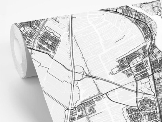 Papier peint photo peint vinyle - Plan de la ville de Zaandam - Plan d'étage largeur 220 cm x hauteur 220 cm - Tirage photo sur papier peint (disponible en 7 tailles)