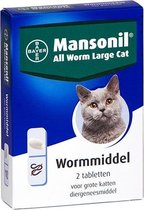 Mansonil grote kat all worm tabletten - 2 st - 1 stuks