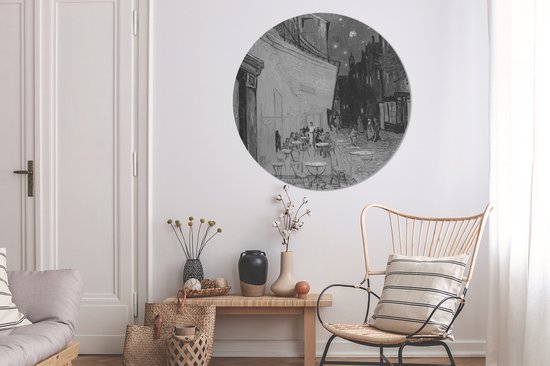 Terrasse de café la nuit - Peinture de Vincent van Gogh Cercle mural en aluminium