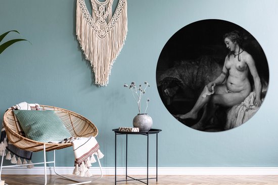WallCircle - Wandcirkel ⌀ 150 - Bathseba met de brief van koning David - Rembrandt van Rijn - Ronde schilderijen woonkamer - Wandbord rond - Muurdecoratie cirkel - Kamer decoratie binnen - Wanddecoratie muurcirkel - Woonaccessoires