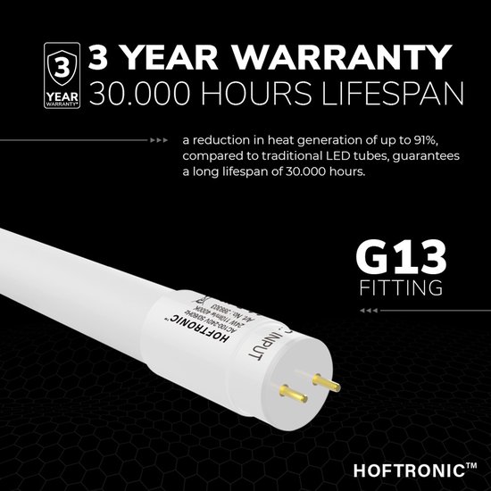 25x LED T8 tube 150 cm 24 Watt 2640lm 4000K Sans scintillement avec démarreur