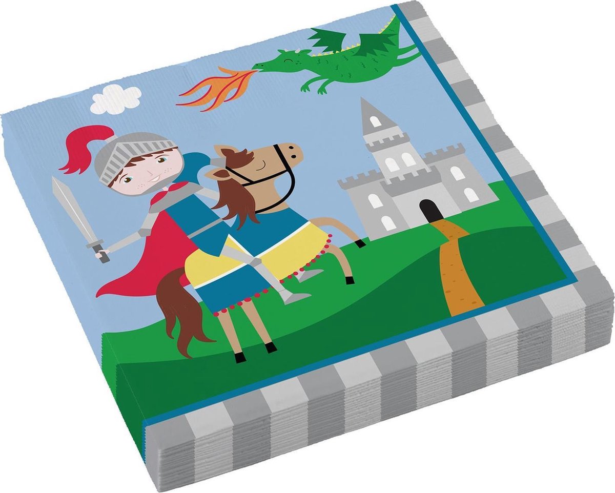 Amscan Servetten Ridders Jongens 33 X 33 Cm Papier 20 Stuks