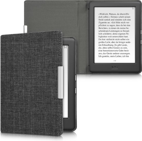 Housse kwmobile pour Kobo Glo HD / Touch 2.0 - Tissus pour housse de liseuse en noir