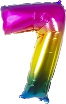 cijferballon 7 regenboog 32 inch, kindercrea