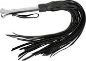 ZADO – 73 cm Lederen Flogger Zweep met Stalen Handvat voor een Goede Grip - Zwart