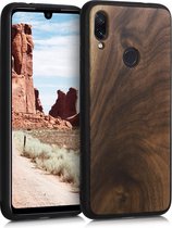 kwmobile telefoonhoesje voor Xiaomi Redmi Note 7 / Note 7 Pro - Hoesje met bumper in donkerbruin - Back cover - walnoothout