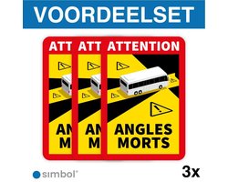 Simbol - Voordeelset 3 Stickers Dode Hoek Frankrijk Bus - Camper - Attention Angles Morts - Duurzame Kwaliteit - Formaat 17 x 25 cm - Formaat