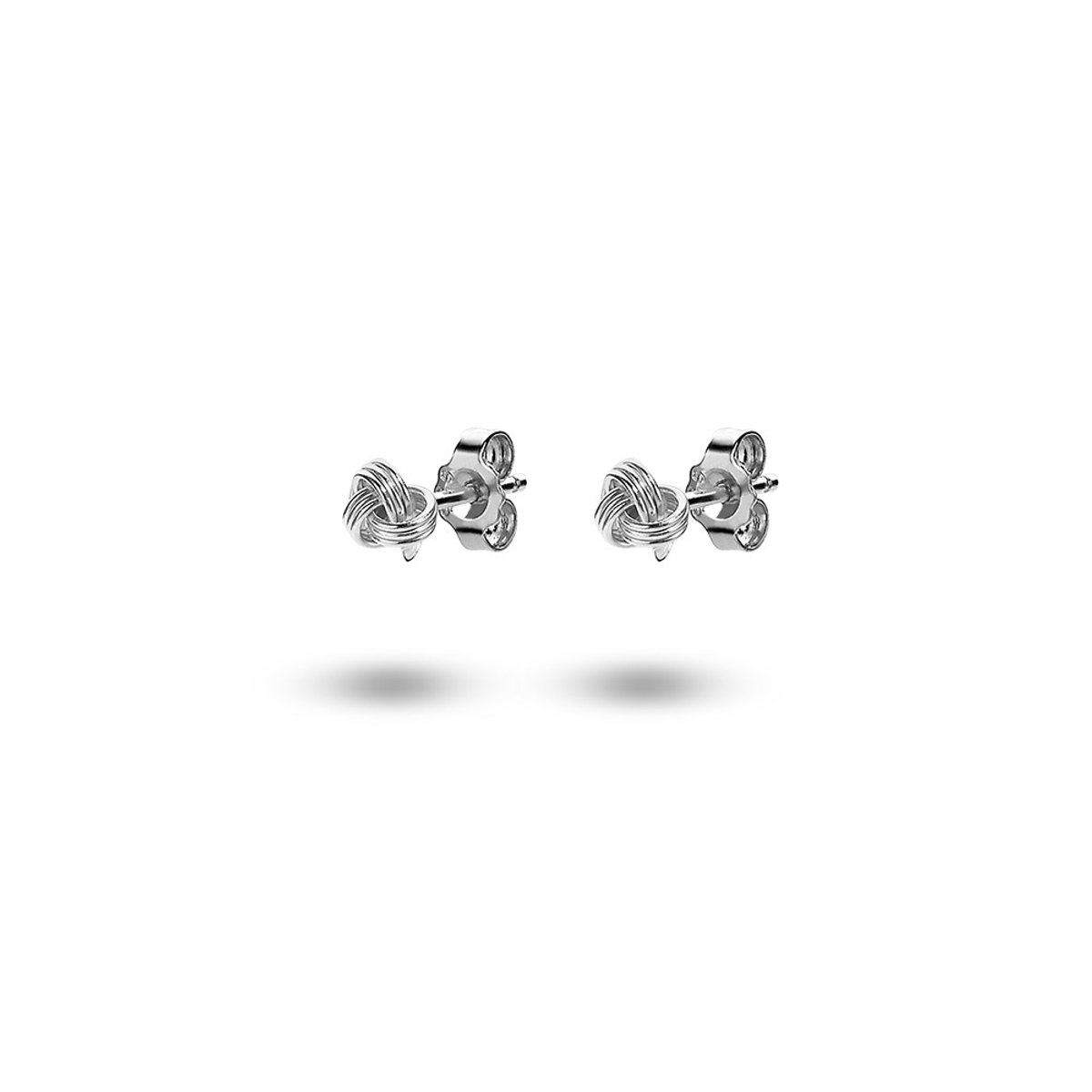 Twice As Nice oorbellen in zilver, knoop van 4 mm