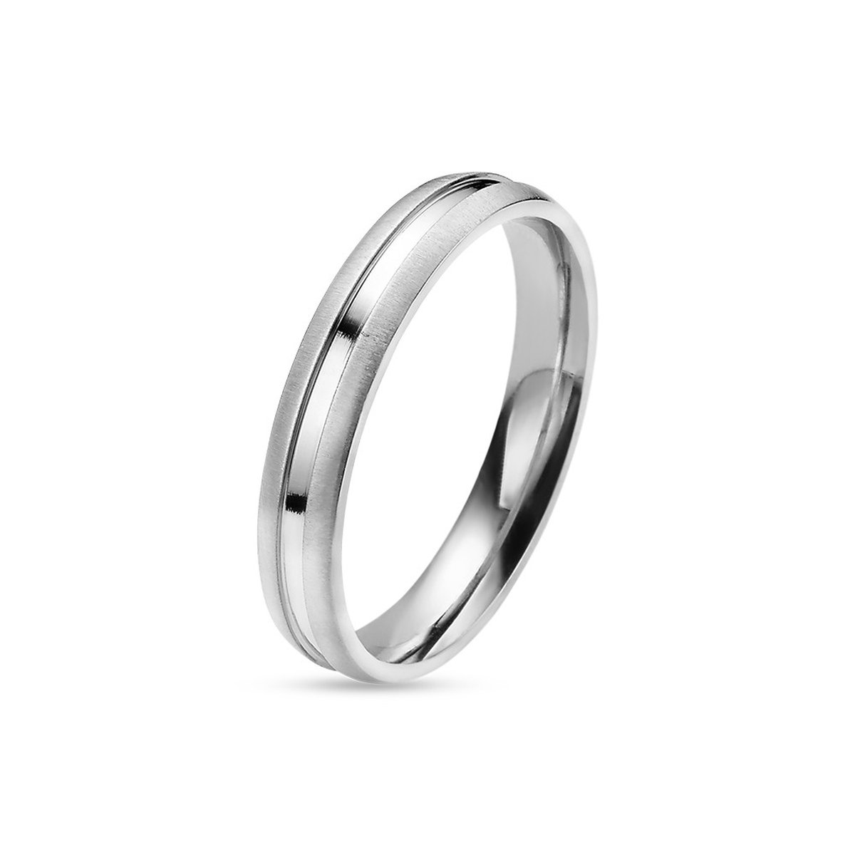 Twice As Nice ring in edelstaal, mat en blinkend 52