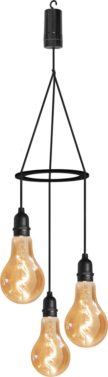Luxform Hanglamp - 65 Cm - Glas Zwart