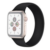 Voor Apple Watch Series 5 en 4 44 mm / 3 en 2 en 1 42 mm effen kleur elastische siliconen vervangende polsband horlogeband, maat: S 130 mm (zwart)