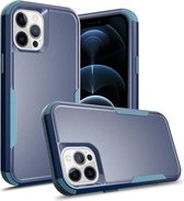 TPU + pc schokbestendige beschermhoes voor iPhone 12/12 Pro (koningsblauw + grijsgroen)