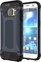 Voor Galaxy S7 / G930 Tough Armor TPU + PC combinatiehoes (donkerblauw)