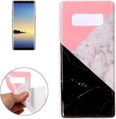 Voor Galaxy Note 8 roze zwart kleuraanpassing marmer patroon TPU schokbestendige beschermende achterkant van de behuizing