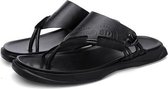 Modetrend Sandwich Toe Casual Pantoffels voor Heren (Kleur: Zwart Maat: 40)