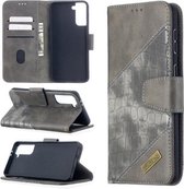 Voor Samsung Galaxy S21 + 5G Bijpassende kleur Krokodiltextuur Horizontale flip PU lederen tas met portemonnee & houder & kaartsleuven (grijs)