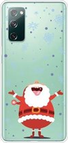 Voor Samsung Galaxy S20 FE Trendy Leuke Kerst Patroon Case Clear TPU Cover Telefoon Gevallen (Kerstman met Open Handen)