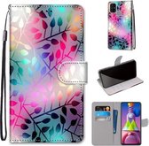 Voor Samsung Galaxy M51 Gekleurde Tekening Cross Textuur Horizontale Flip PU Lederen Case met Houder & Kaartsleuven & Portemonnee & Lanyard (Doorschijnend Glas)