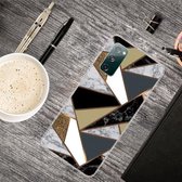 Voor Samsung Galaxy S20 FE Marble Shockproof TPU beschermhoes (Rhombus Golden Yellow)