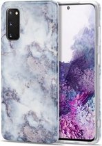 Voor Samsung Galaxy S20 TPU glanzend marmerpatroon IMD beschermhoes (aardachtig grijs)