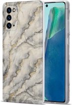 Voor Samsung Galaxy Note20 TPU Gilt Marble Pattern beschermhoes (grijs)