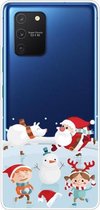 Voor Samsung Galaxy A91 / S10 Lite / M80s Christmas Series Clear TPU beschermhoes (Snow Entertainment)