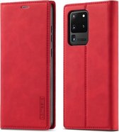 Voor Samsung Galaxy S20 Ultra LC.IMEEKE Sterk magnetisme Ultradunne horizontale flip schokbestendig Matte TPU + PU lederen tas met houder & kaartsleuven & portemonnee (rood)