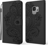 Voor Samsung Galaxy S9 Peacock Reliëfpatroon Horizontale Flip Leren Case met Houder & Kaartsleuven & Portemonnee & Lanyard (Zwart)